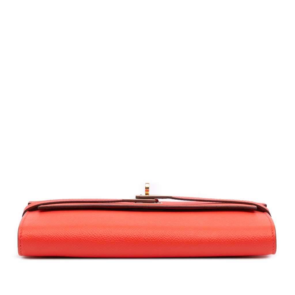 Hermès Epsom Kelly Longue Wallet Red Leather Good condition - Inside View
