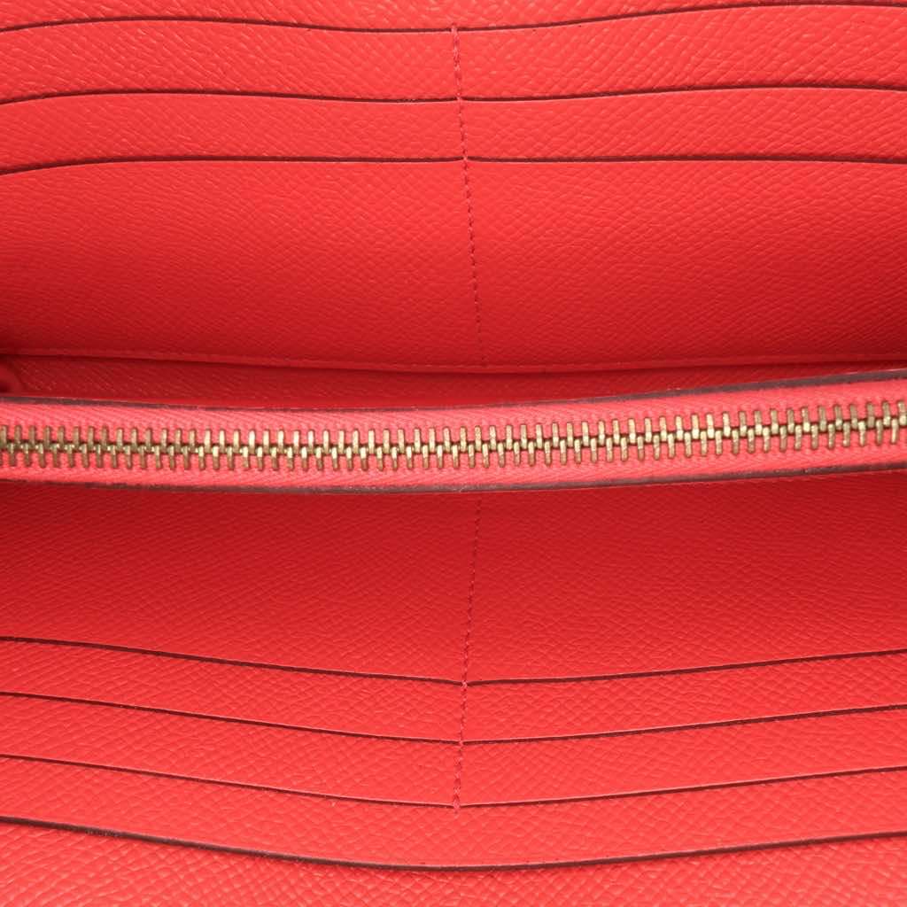 Hermès Epsom Kelly Longue Wallet Red Leather Good condition - Model View
