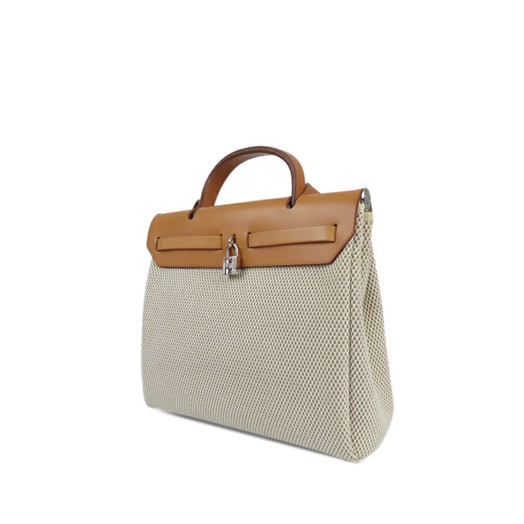 Hermès Toile Herbag PM Brown Canvas Good condition - Back View