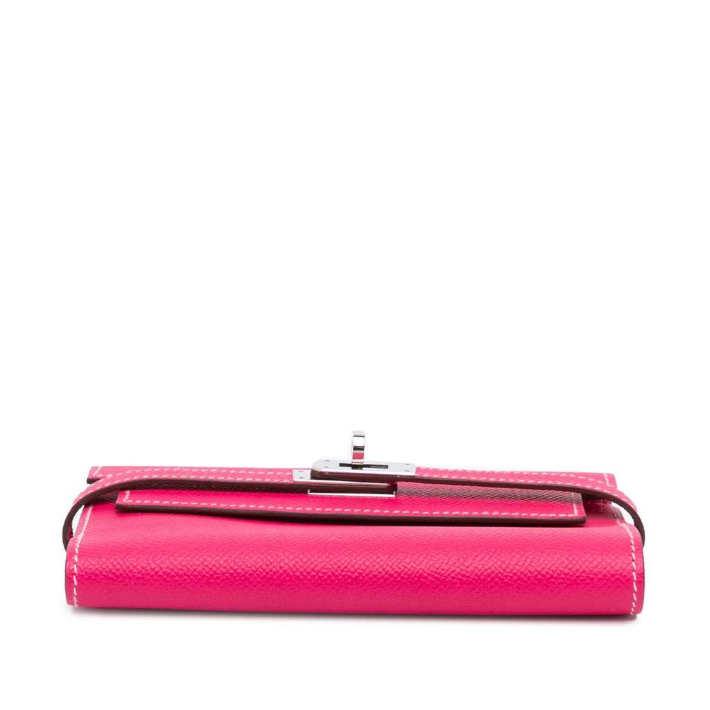 Hermès Medium Epsom Kelly Depliant Wallet Pink Leather Good condition - Inside View