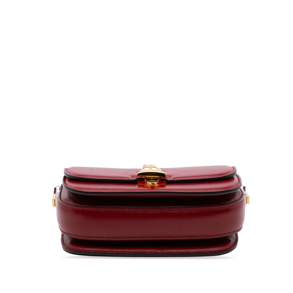 Gucci Mini Leather Sylvie 1969 Crossbody Red Leather Good - Inside View