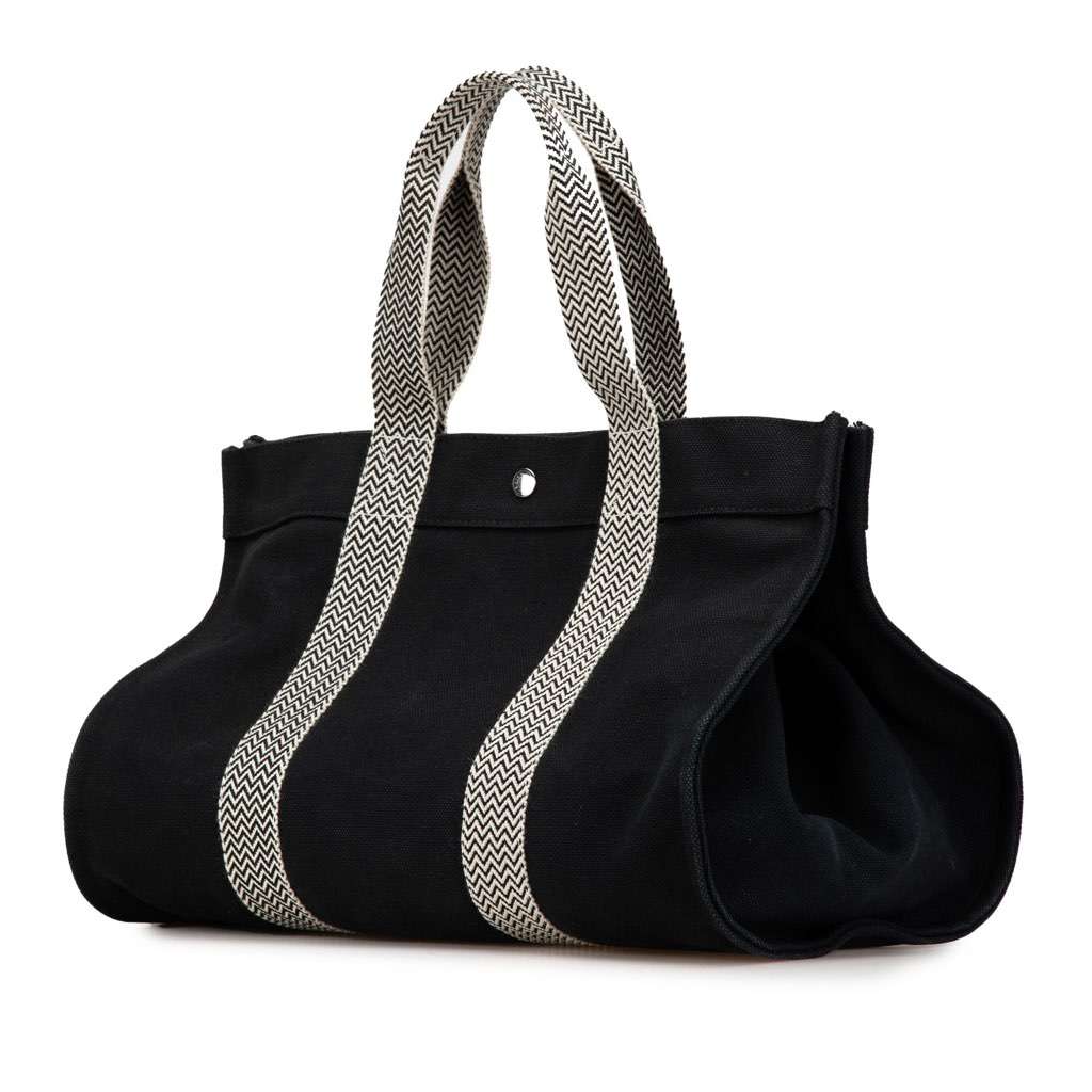 Hermès Toile Cannes MM Black Canvas Good condition - Back View