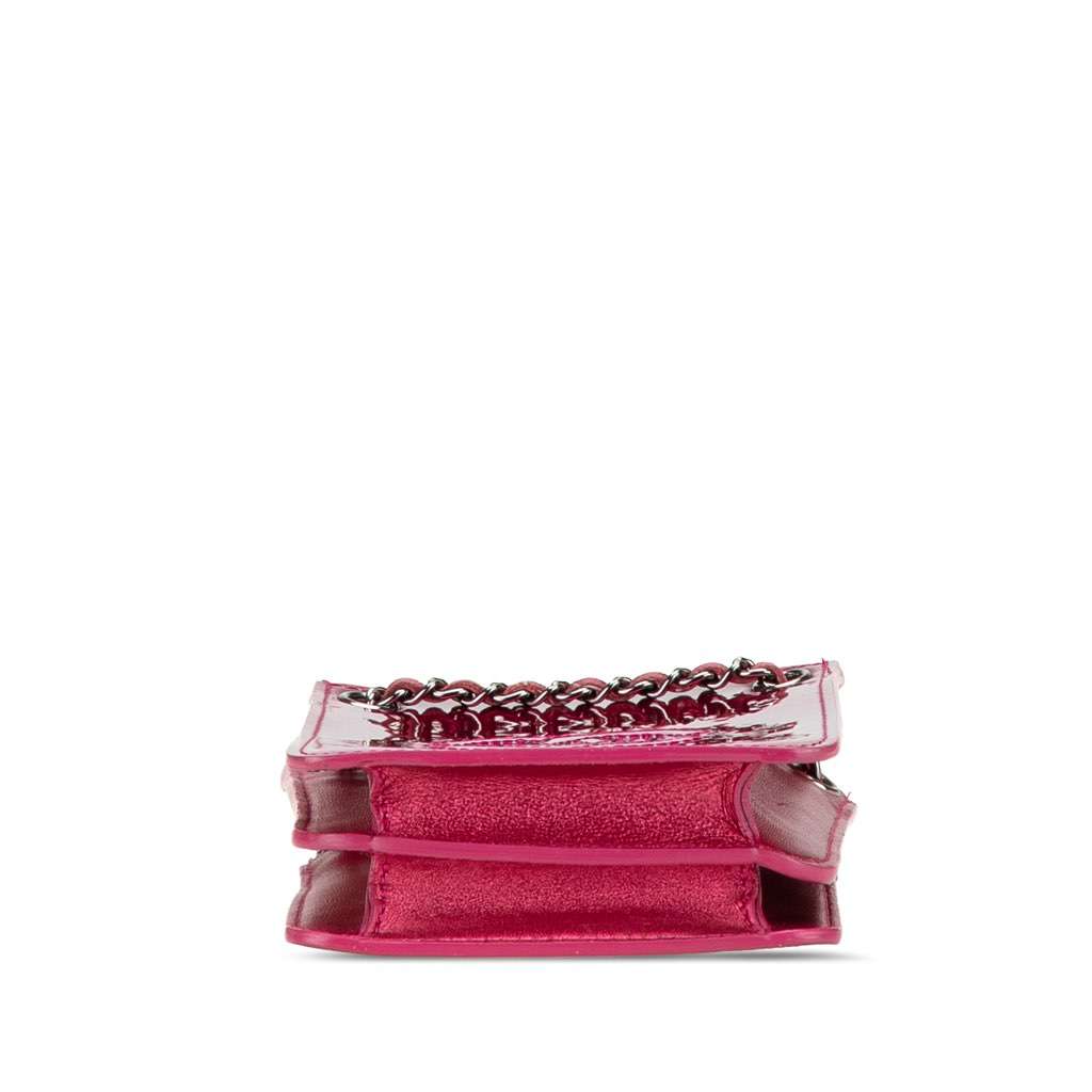 Chanel CC Patent Phone Holder Crossbody Pink Leather Very good - Inside View