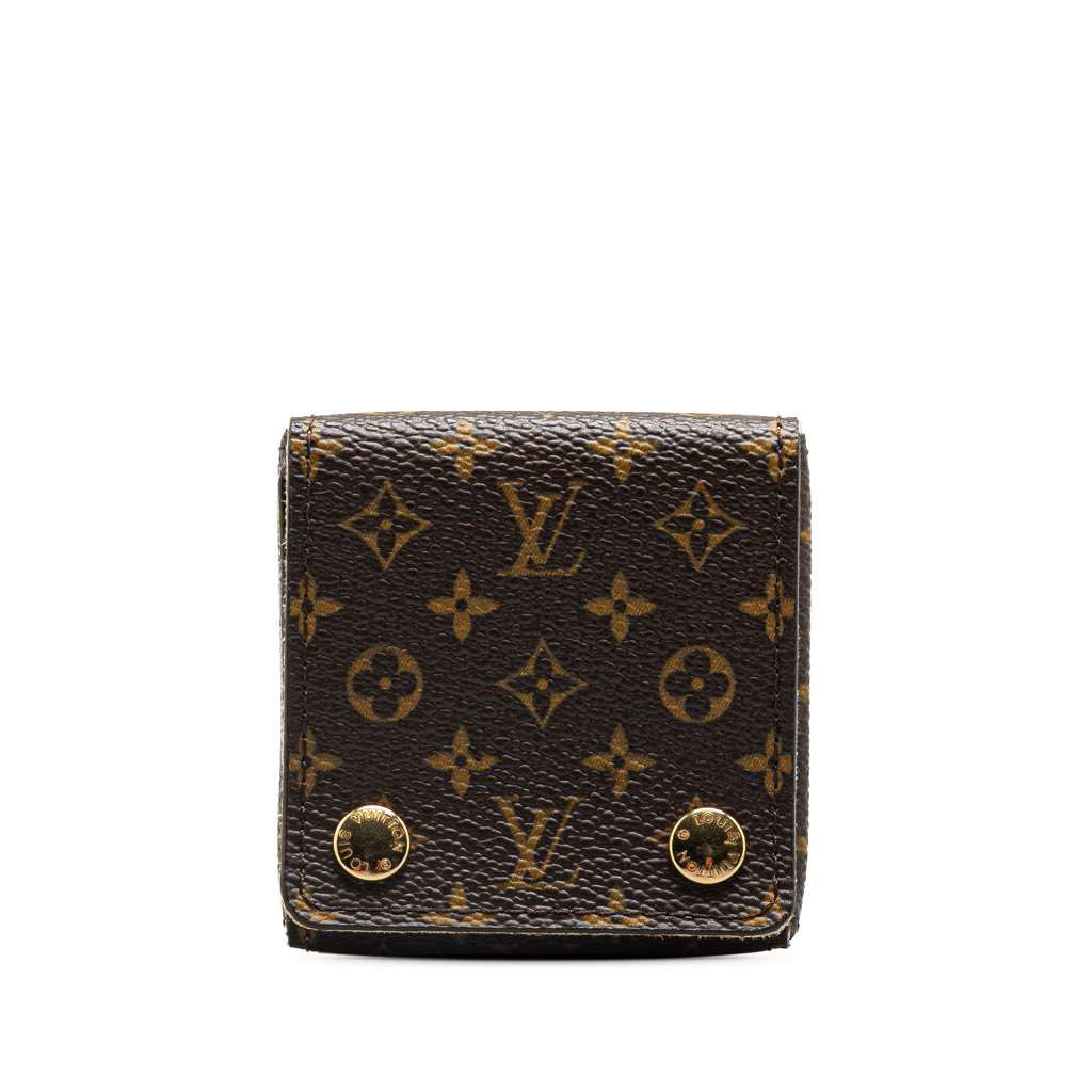 Louis Vuitton Monogram Ring Case Brown Canvas Good - Front View