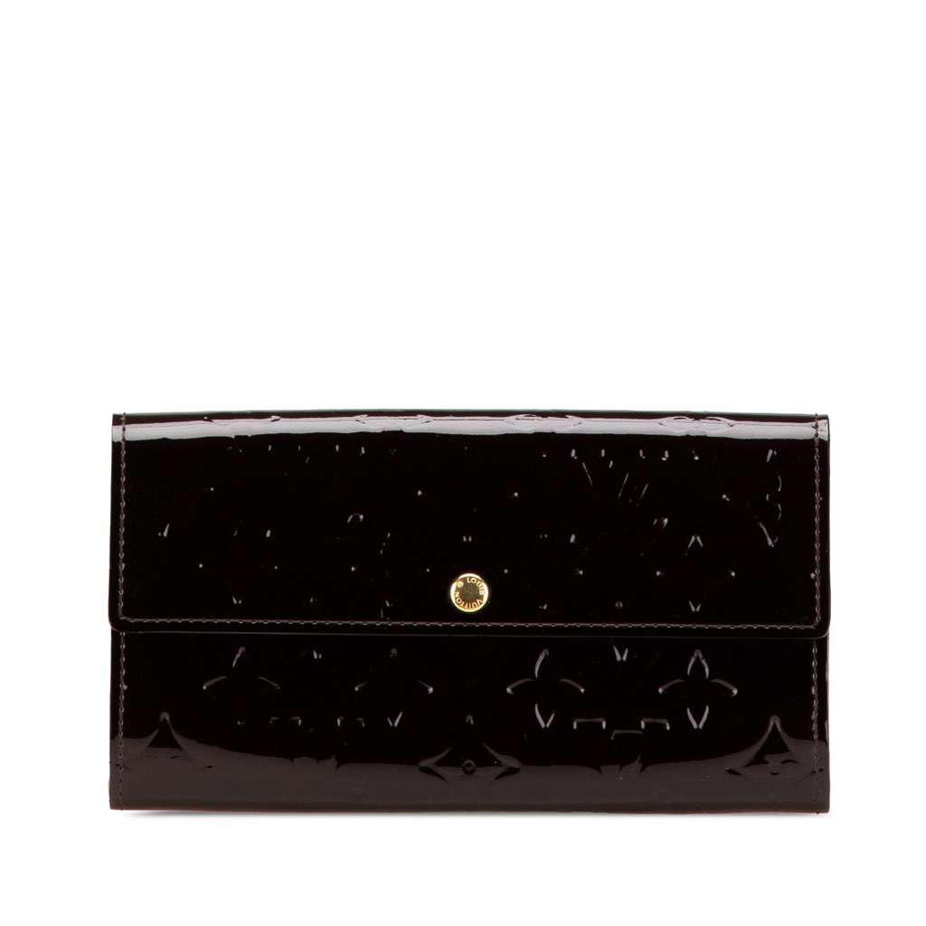 Louis Vuitton Monogram Vernis Sarah Wallet Purple Leather Good condition - Front View