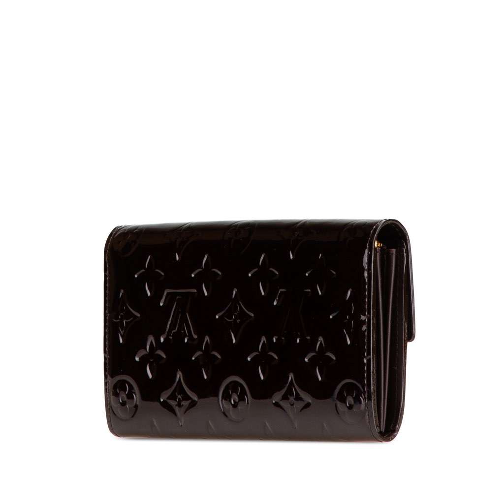 Louis Vuitton Monogram Vernis Sarah Wallet Purple Leather Good condition - Back View