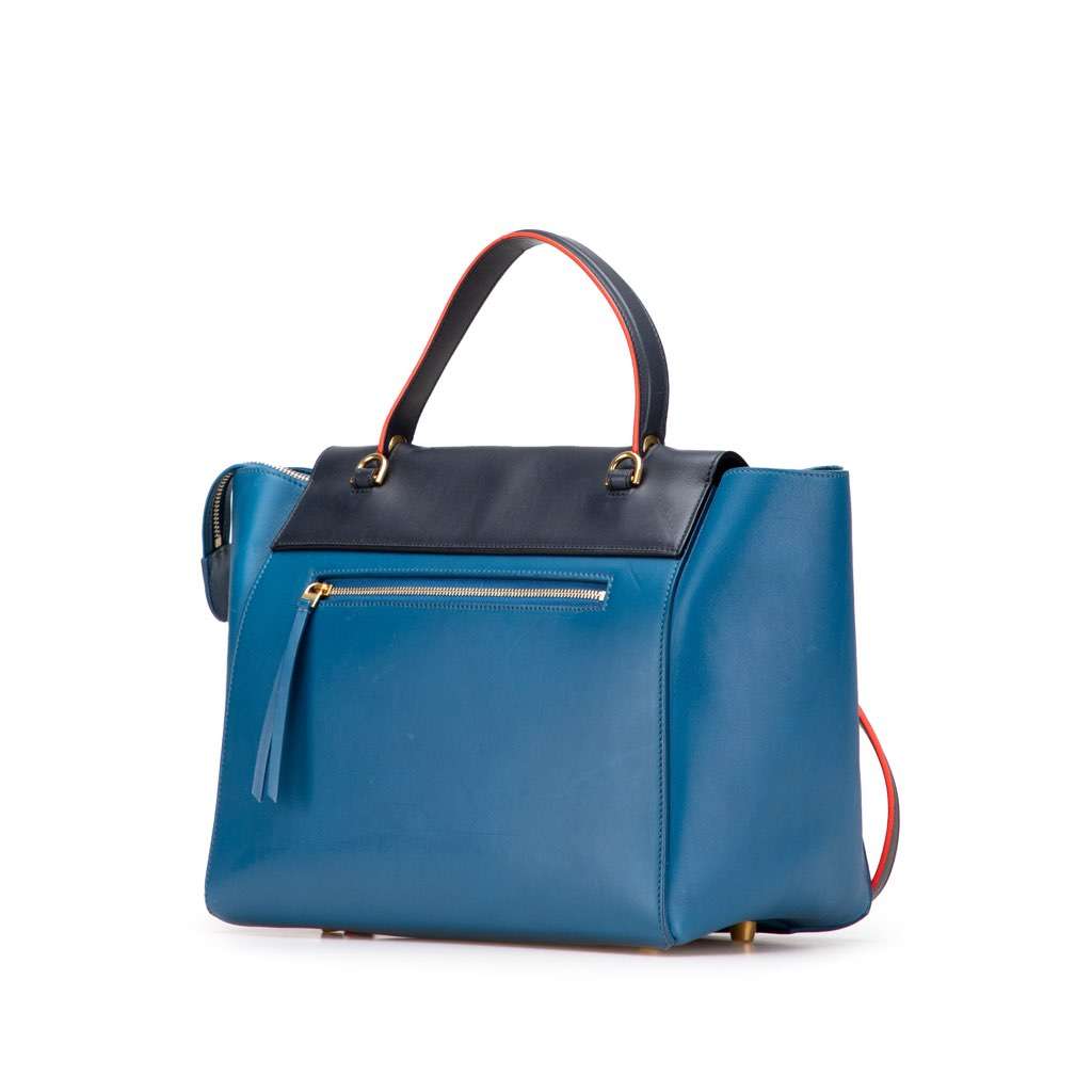 Celine Mini Tricolor Smooth Calfskin Belt Bag Blue Leather Very good - Back View