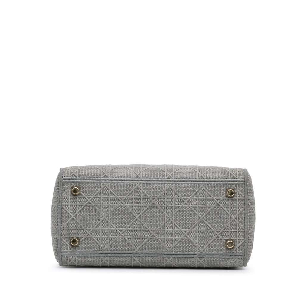 Dior Medium Canvas Cannage Lady D Lite Grey Canvas Very good condition - Box View
