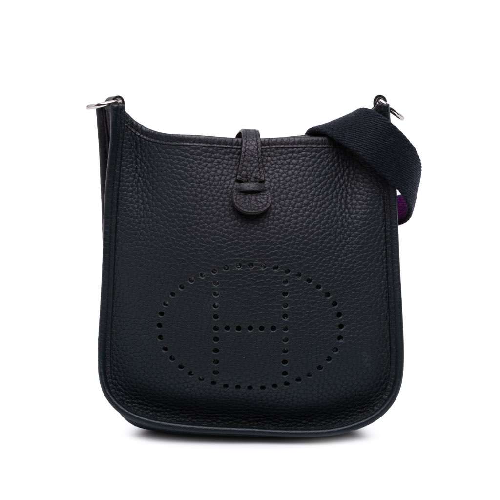 Hermès Clemence Evelyne I TPM Blue Leather Good condition - Front View