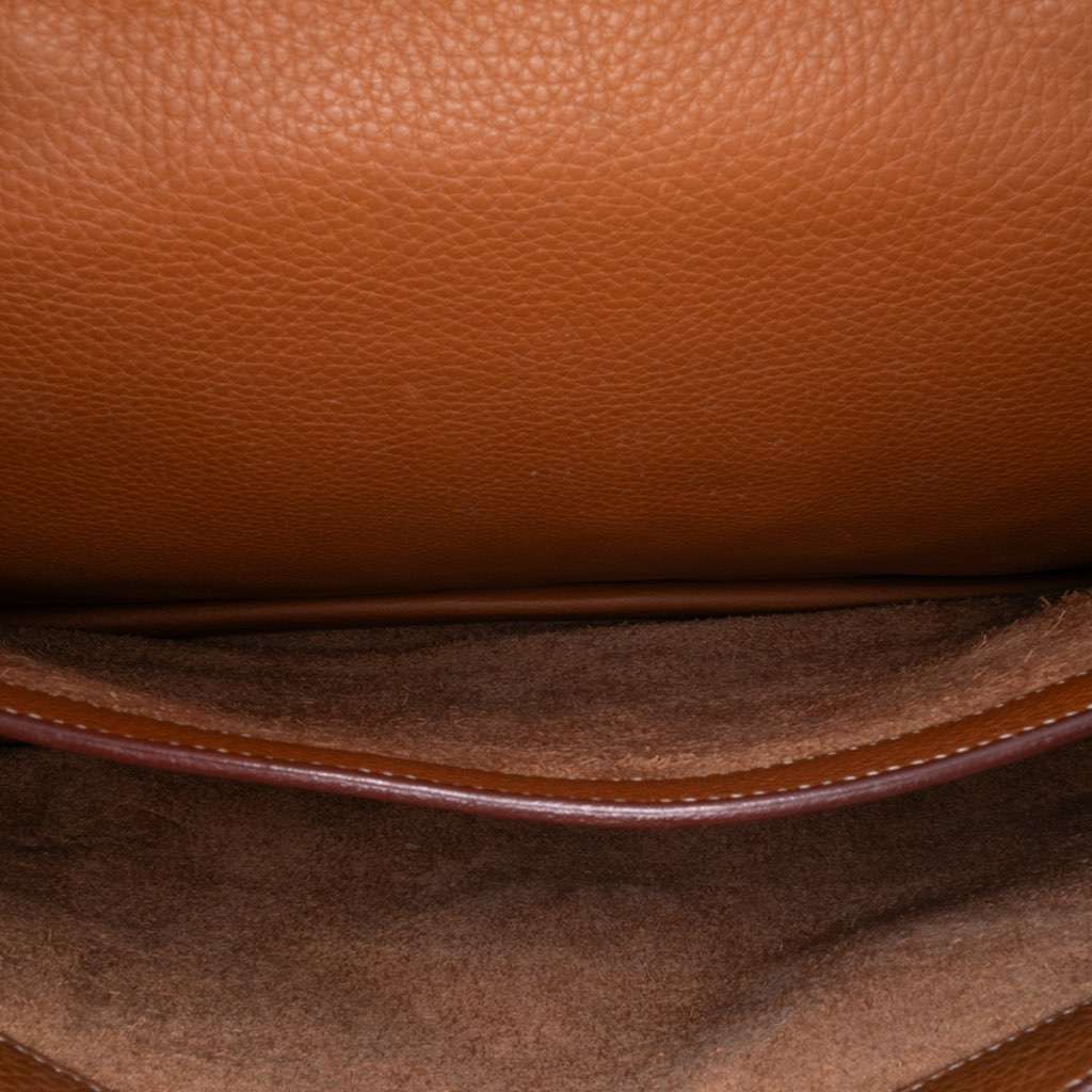 Hermès Togo Sac A Depeches 38 Brown Leather Fair condition - Model View