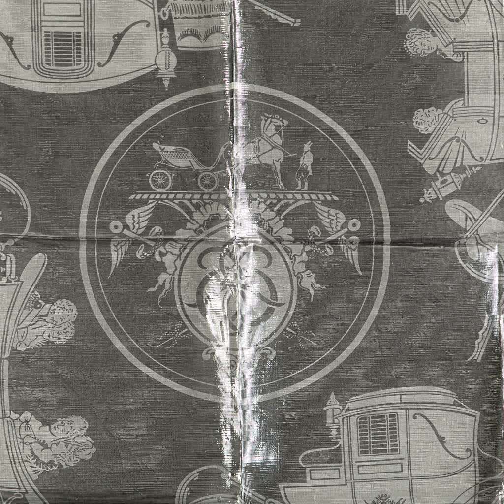 Hermès Ex Libris Glam Silk Scarf Grey Silk Good condition - Back View