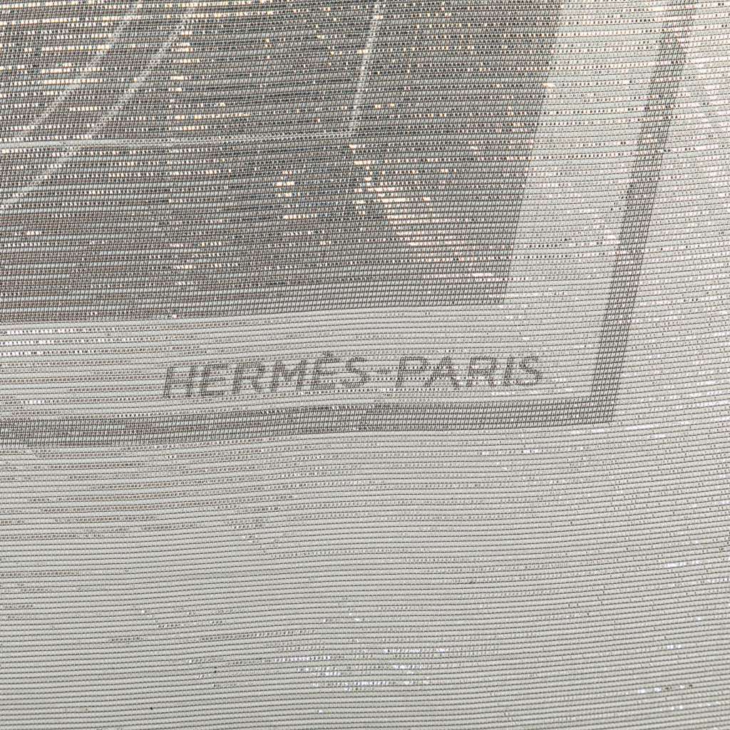 Hermès Ex Libris Glam Silk Scarf Grey Silk Good condition - Inside View
