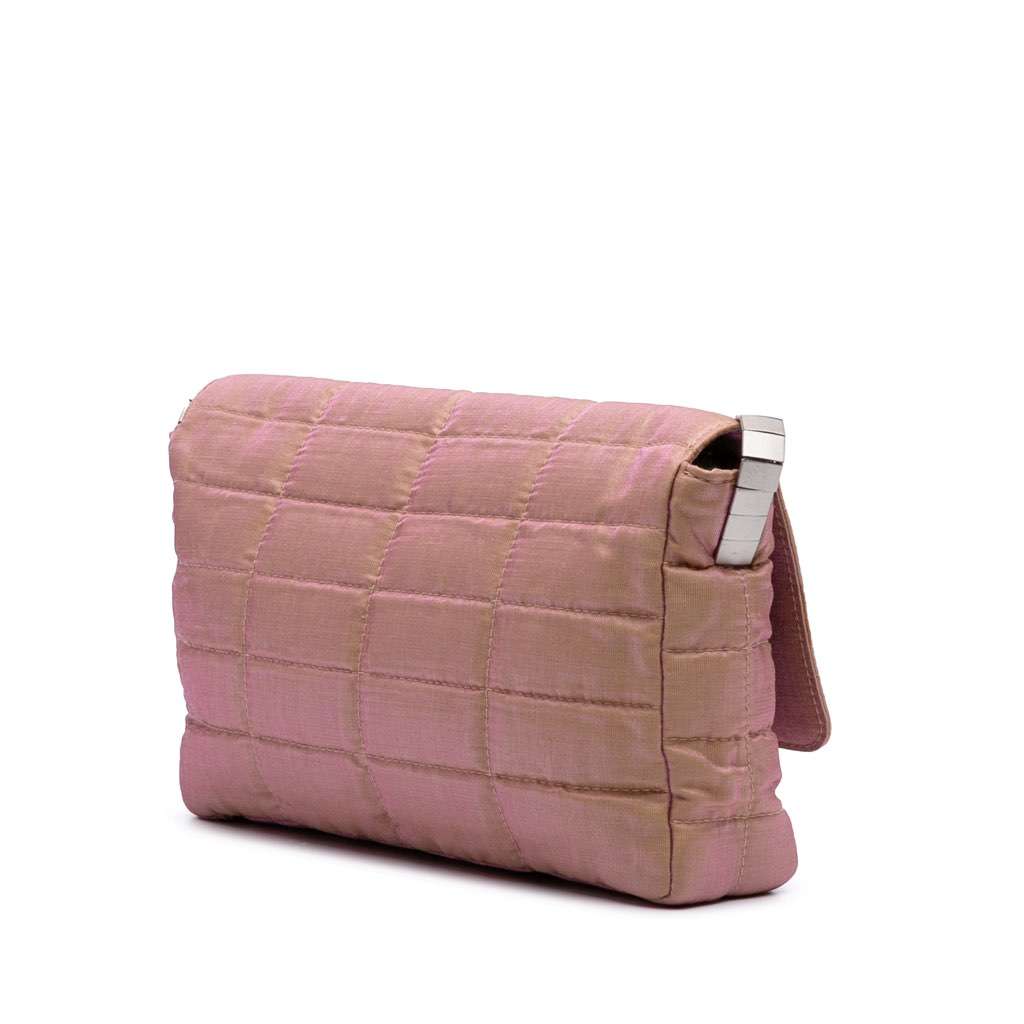 Chanel Quilted Iridescent Nylon Mademoiselle Flap Brown Very good - Back View