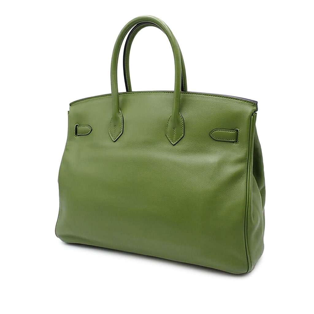 Hermès Swift Birkin Retourne 35 Green Leather Good condition - Back View