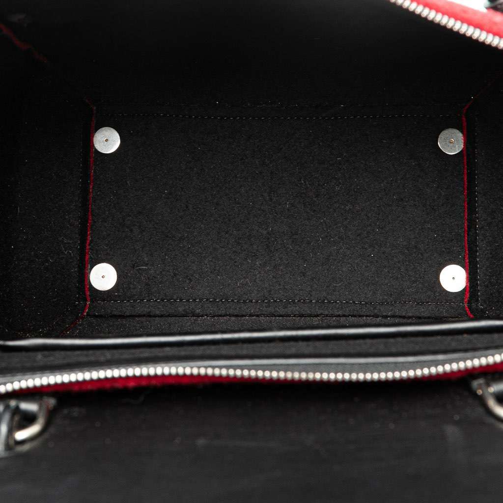 Celine Mini Felt and Calfskin Belt Satchel Red Wool Very good - Model View