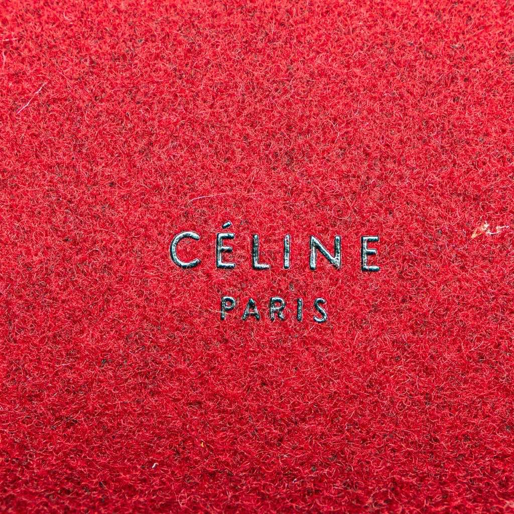 Celine Mini Felt and Calfskin Belt Satchel Red Wool Very good - Box View