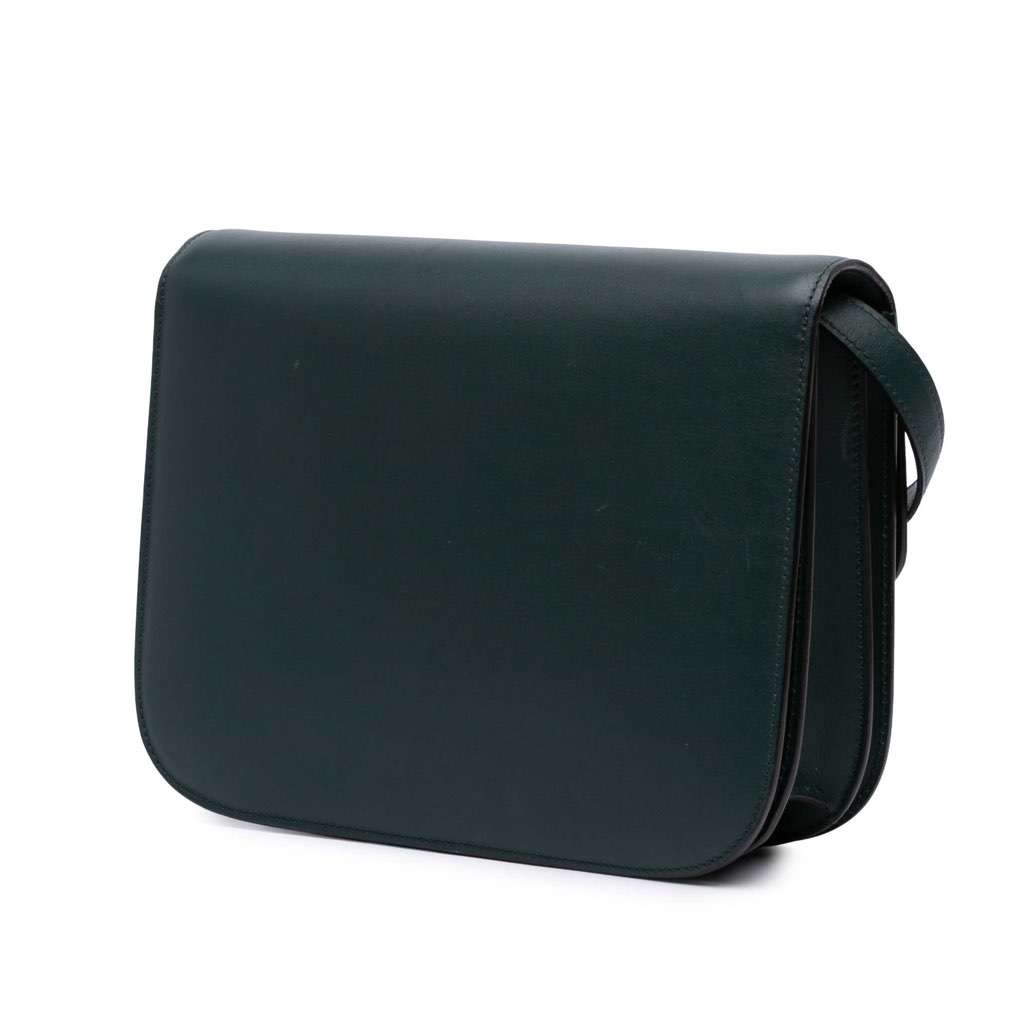 Celine Medium Calfskin Classic Box Green Leather Good - Back View