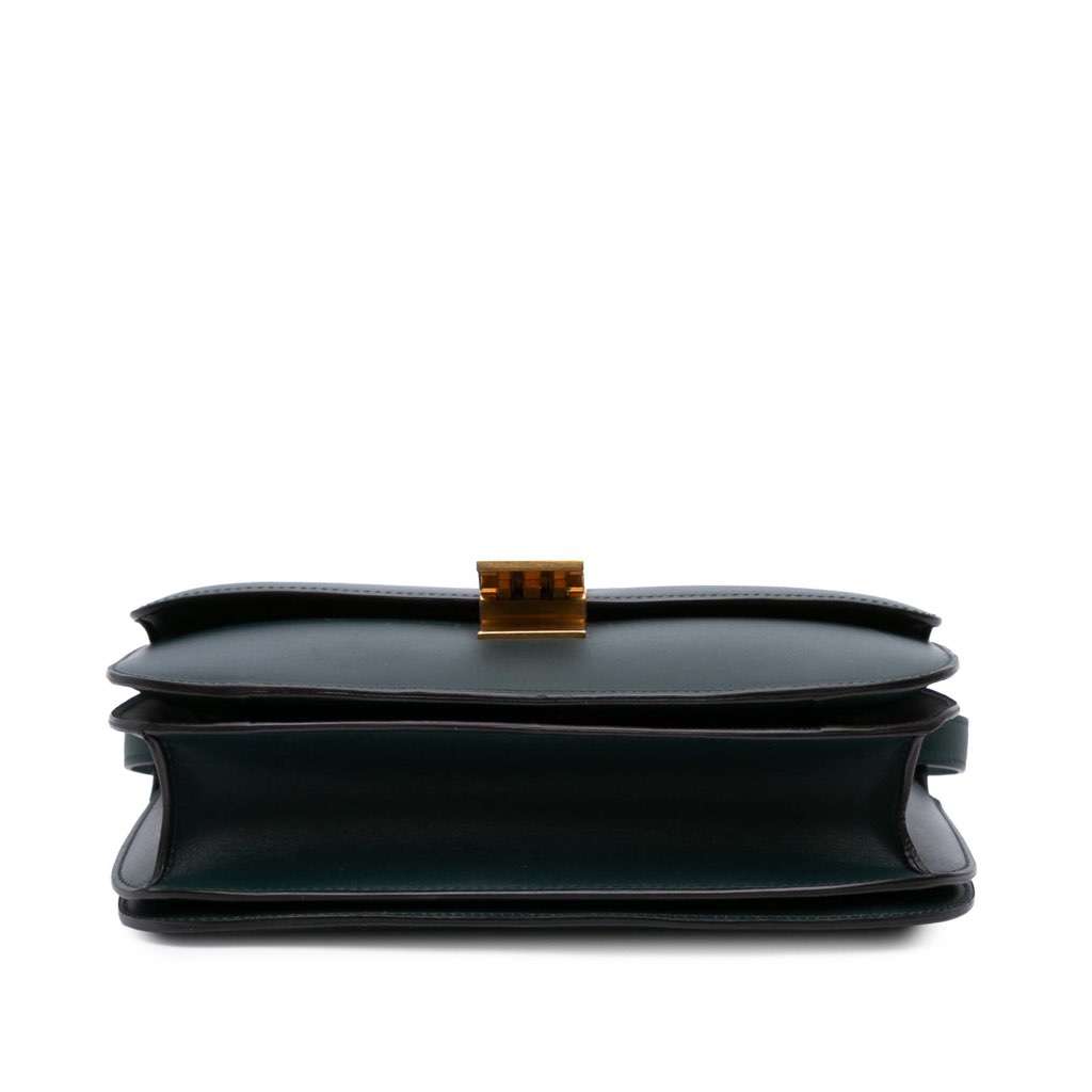 Celine Medium Calfskin Classic Box Green Leather Good - Inside View