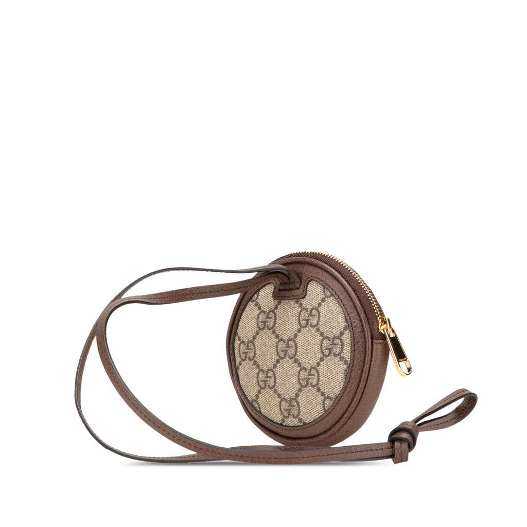 Gucci Mini GG Supreme Ophidia Round Neck Pouch Brown Canvas Very good - Back View