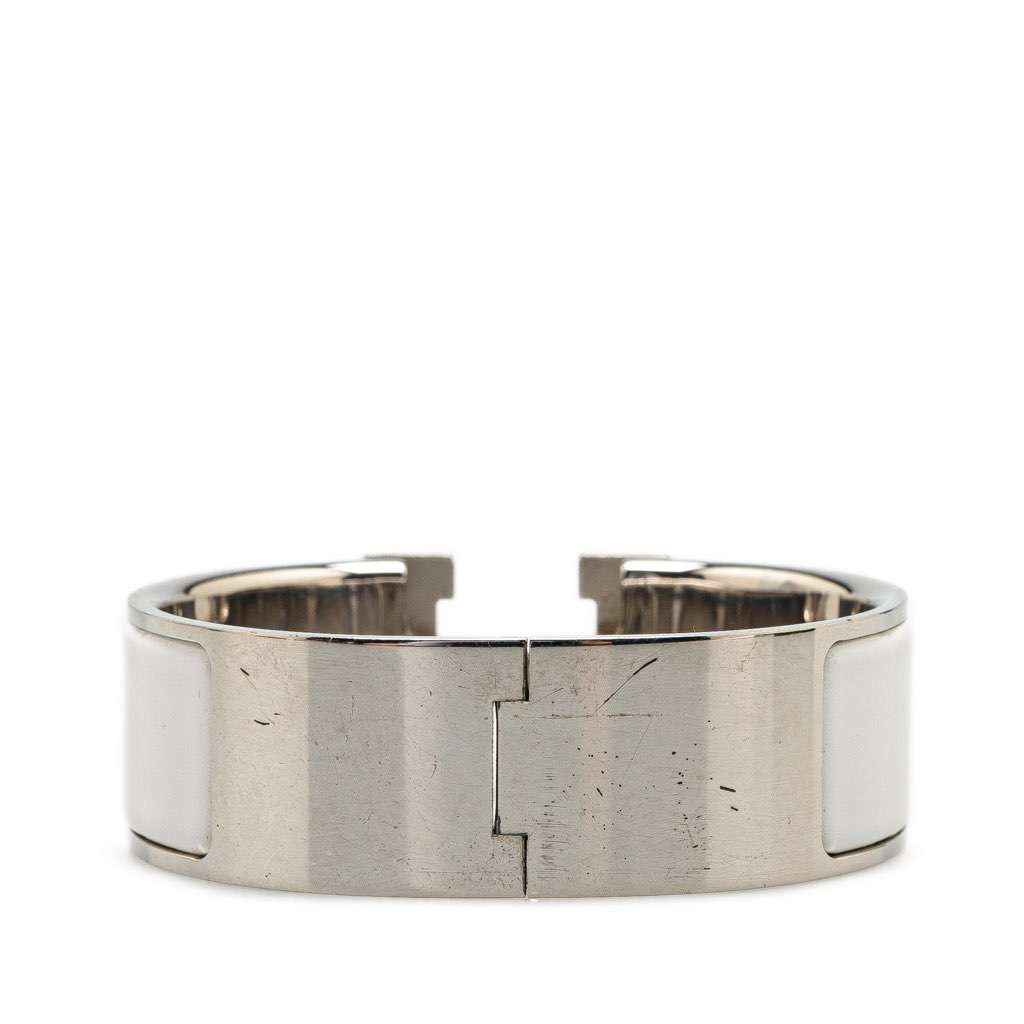 Hermès Wide Enamel Clic Clac H Bracelet GM White Good condition - Inside View