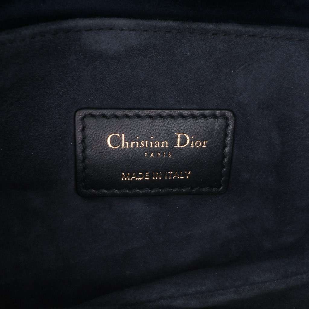 Dior Mini Velvet Crystal Embellished Saddle Bag Blue Velvet Good - Box View