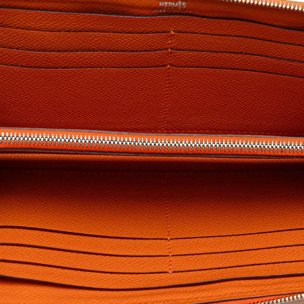 Hermès Epsom Azap Classique Wallet Orange Leather Good condition - Model View