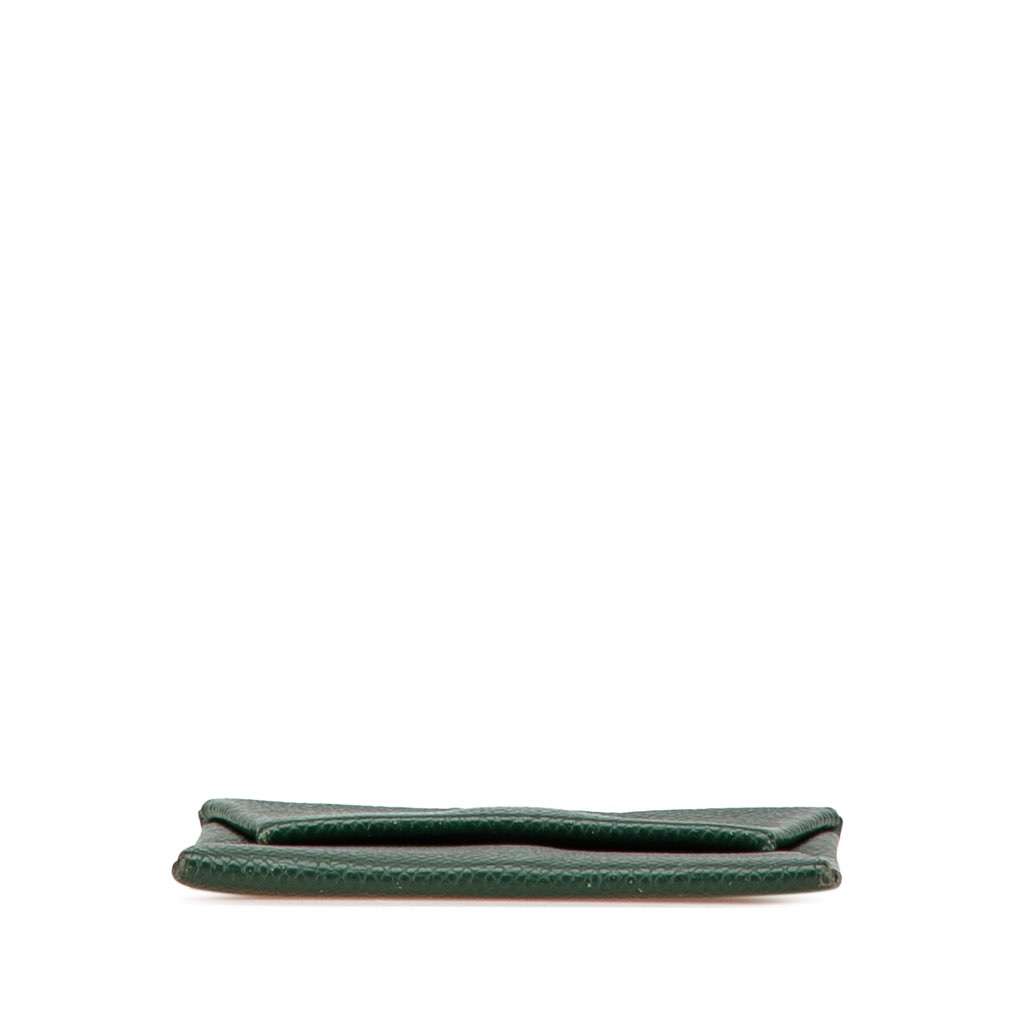 Hermès Epsom Bastia Coin Pouch Green Leather Good condition - Inside View