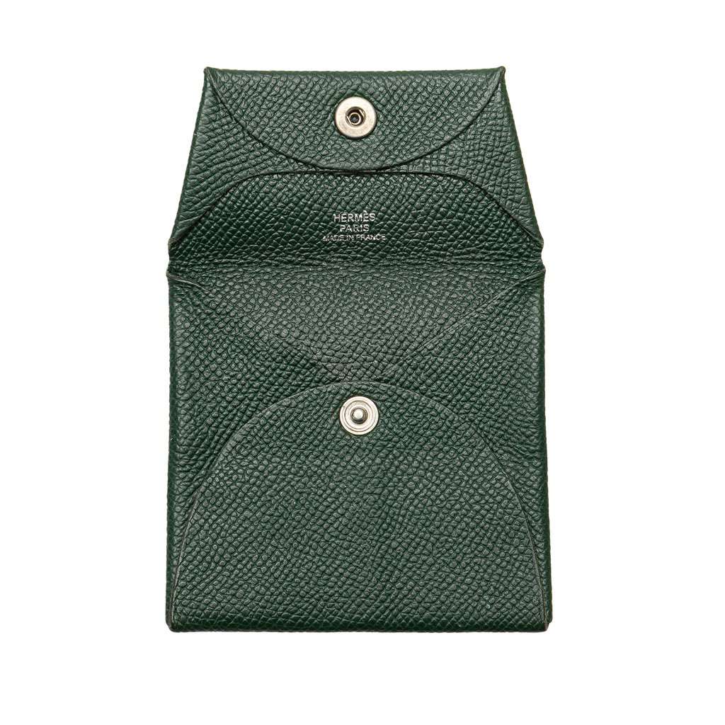 Hermès Epsom Bastia Coin Pouch Green Leather Good condition - Model View