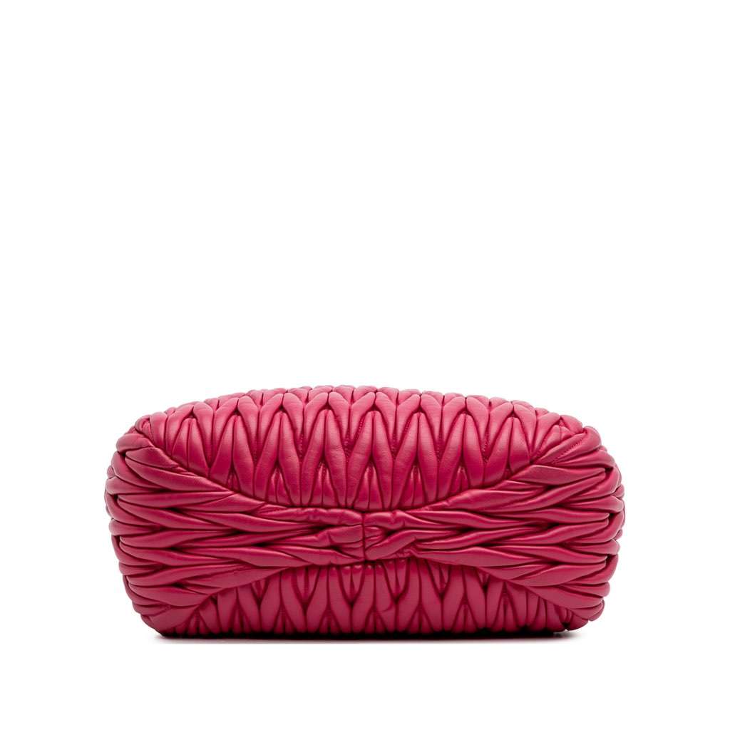 Miu Miu Matelasse Nappa Satchel Pink Leather Good - Inside View