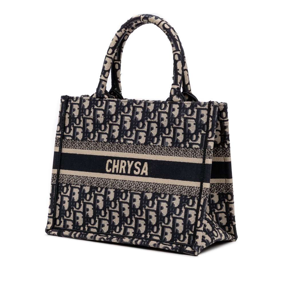 Dior Small Oblique Canvas Book Tote Blue Canvas Good condition - Back View