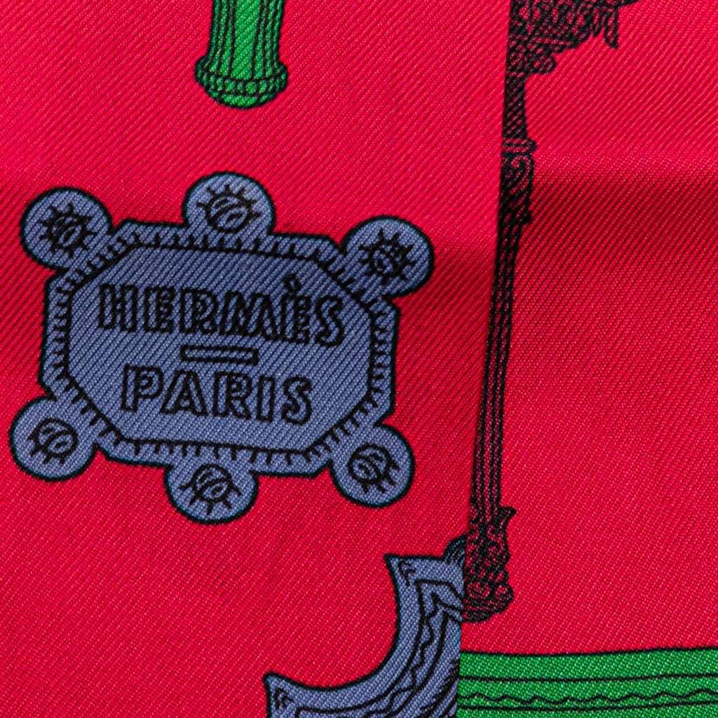 Hermès Merveilleuses Lanternes Twilly Silk Scarf Red Silk Very good condition - Inside View