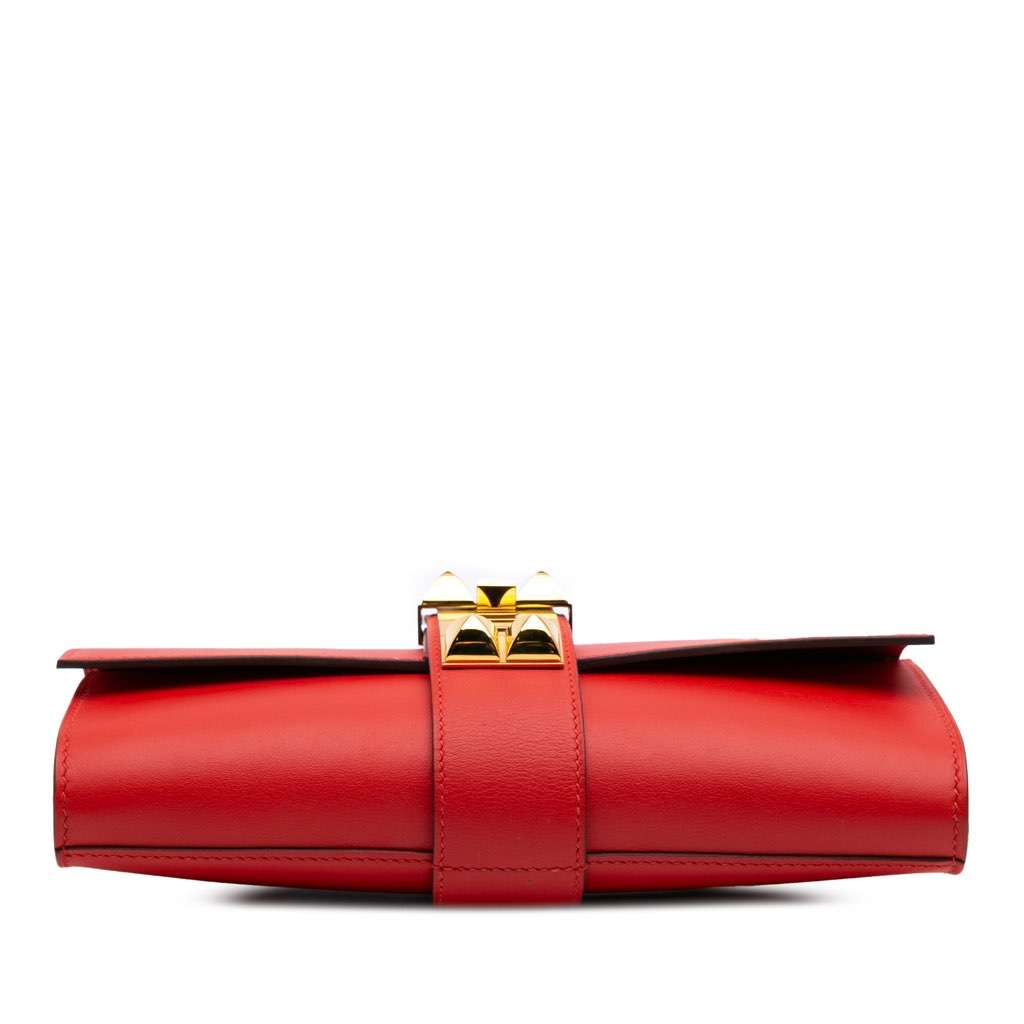 Hermès Tadelakt Medor 23 Red Leather Good condition - Inside View