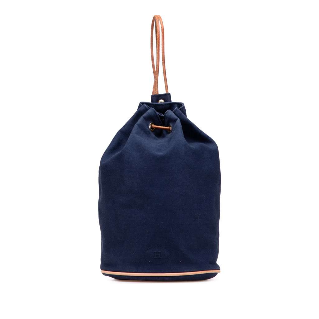 Hermès Toile Polochon Mimile Blue Canvas Good condition - Front View