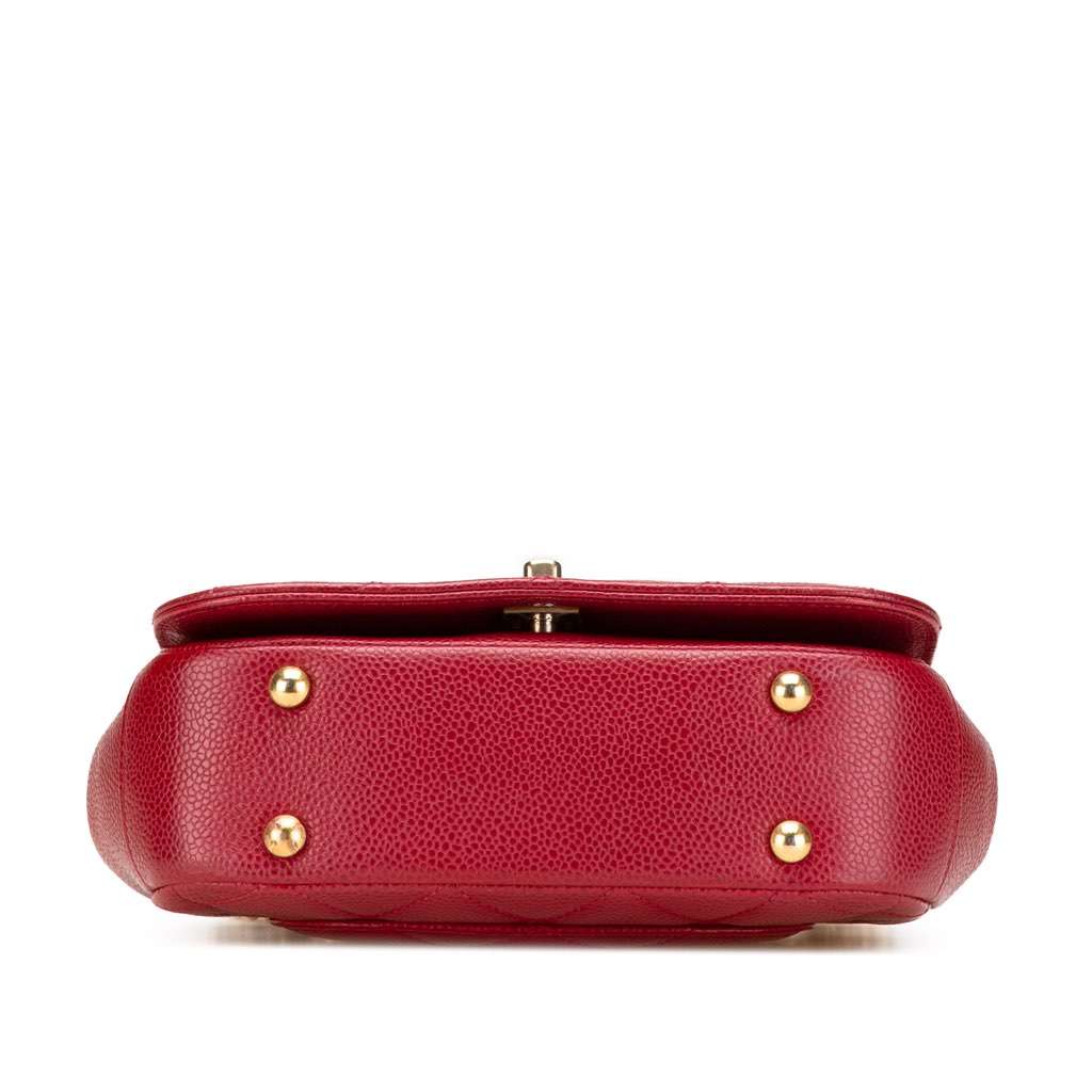 Chanel Mini Quilted Caviar Carry Around Flap Red Leather Very good condition - Inside View