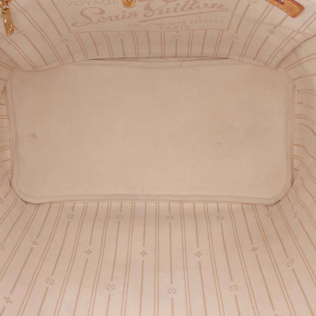 Louis Vuitton Damier Azur Neverfull MM White Canvas Good condition - Model View