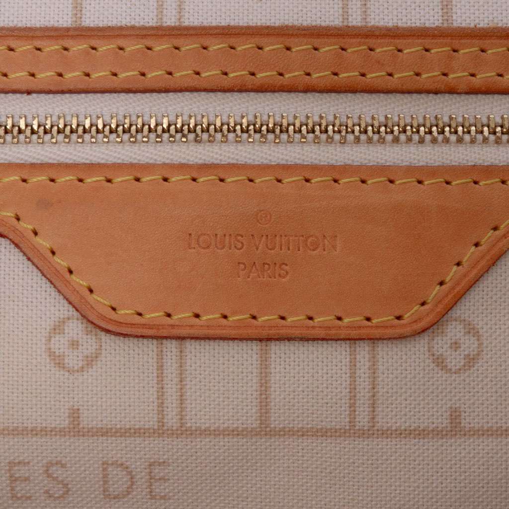 Louis Vuitton Damier Azur Neverfull MM White Canvas Good condition - Box View