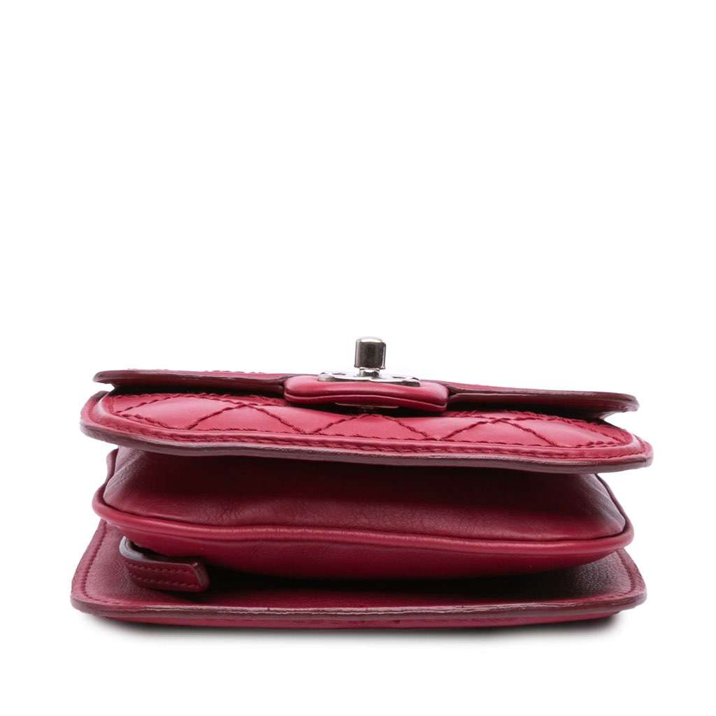 Chanel Mini Stitched Calfskin Citizen Flap Pink Leather Very good - Inside View