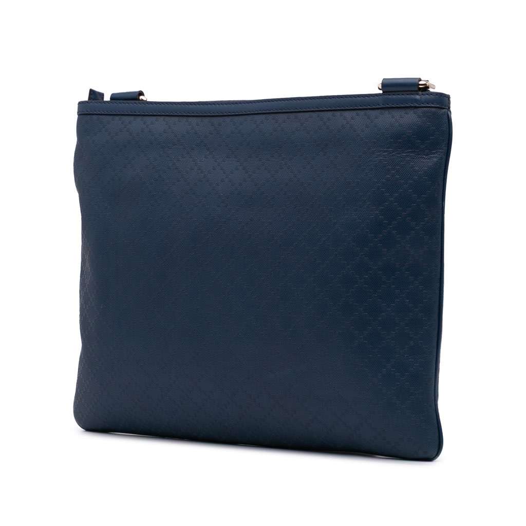 Gucci Leather Diamante Hilary Lux Crossbody Blue Leather Good - Back View