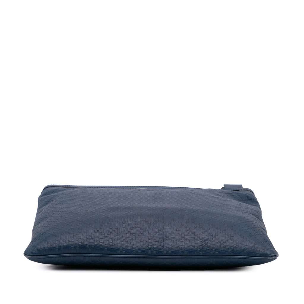 Gucci Leather Diamante Hilary Lux Crossbody Blue Leather Good - Inside View