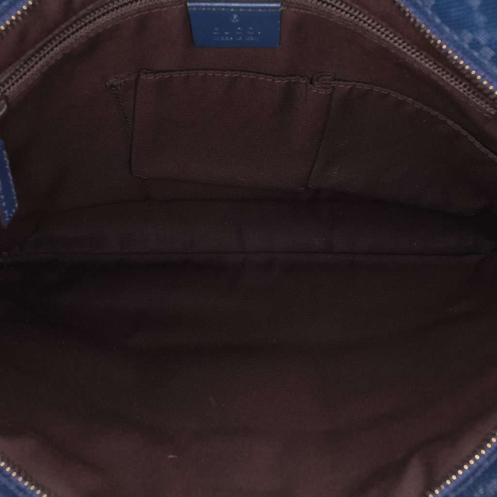Gucci Leather Diamante Hilary Lux Crossbody Blue Leather Good - Model View