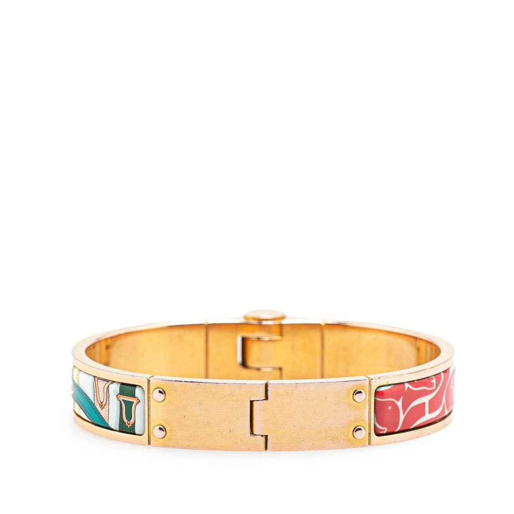 Hermès Narrow Enamel Hinge Bracelet GM Red Good condition - Inside View