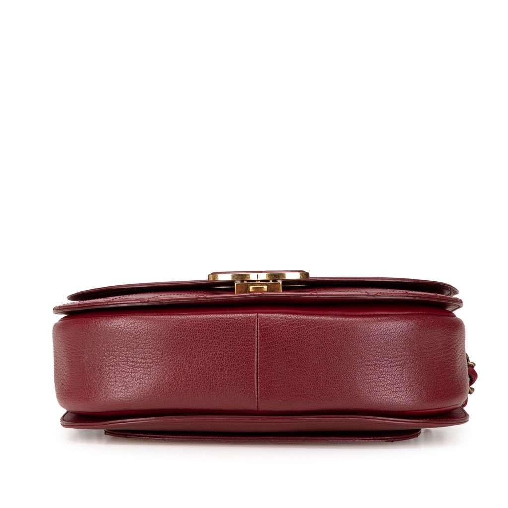 Chanel Medium Calfskin Coco Curve Flap Red Leather Very good - Inside View
