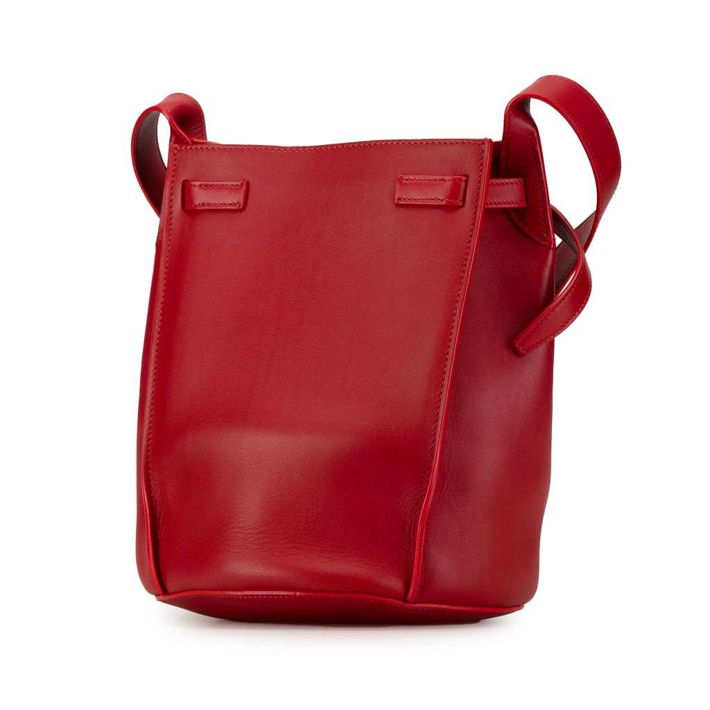 Celine Leather Big Bag Bucket Crossbody Red Leather Very good - Back View