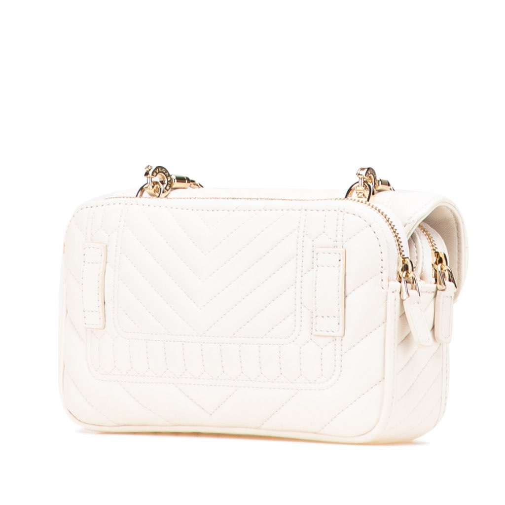 Bvlgari Leather Serpenti Forever Convertible Satchel White Leather Good - Back View