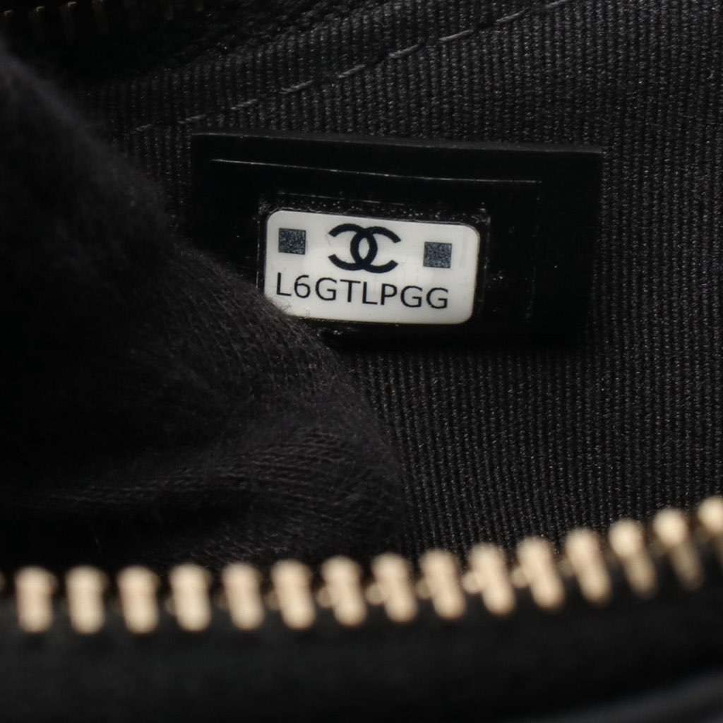 Chanel Quilted Lambskin Chain Around Hobo Black Leather Good - Model View
