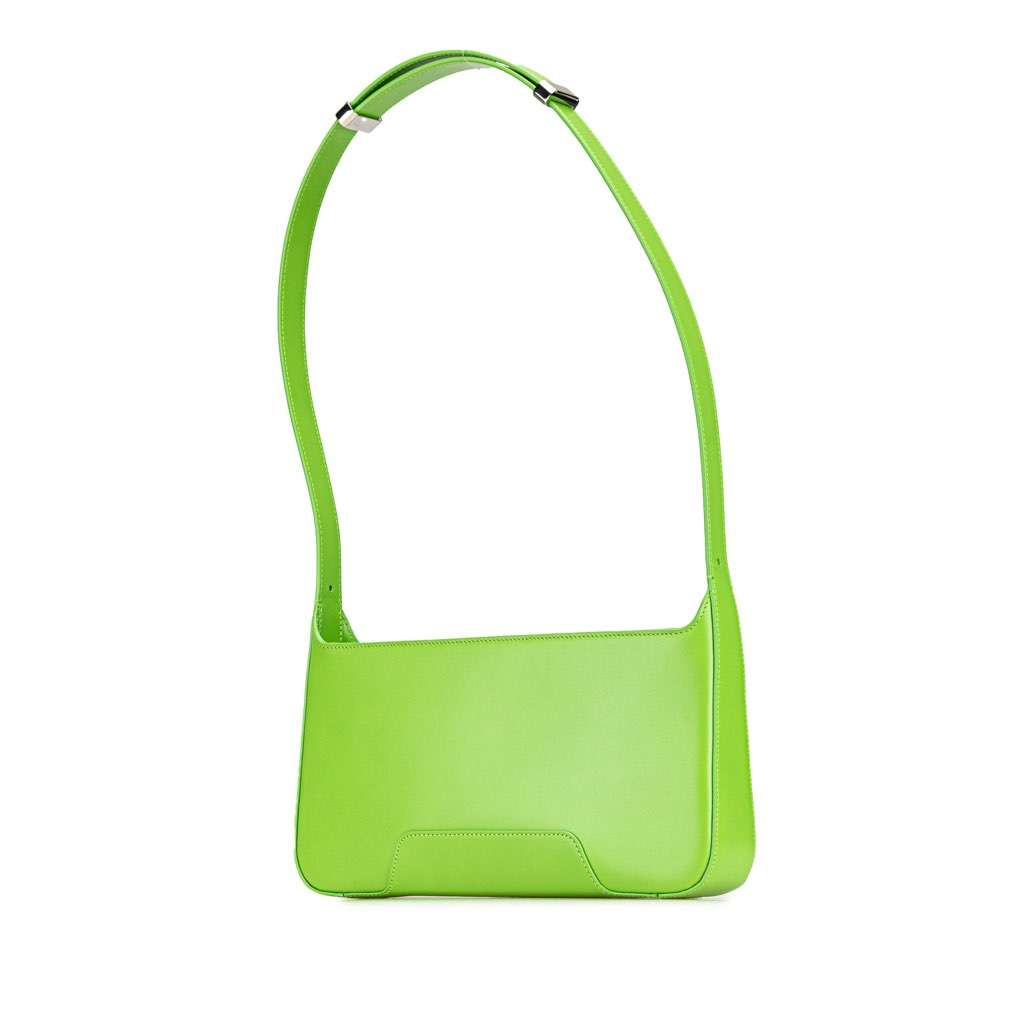Burberry TB Leather Shoulder Bag Green Leather Good - Back View