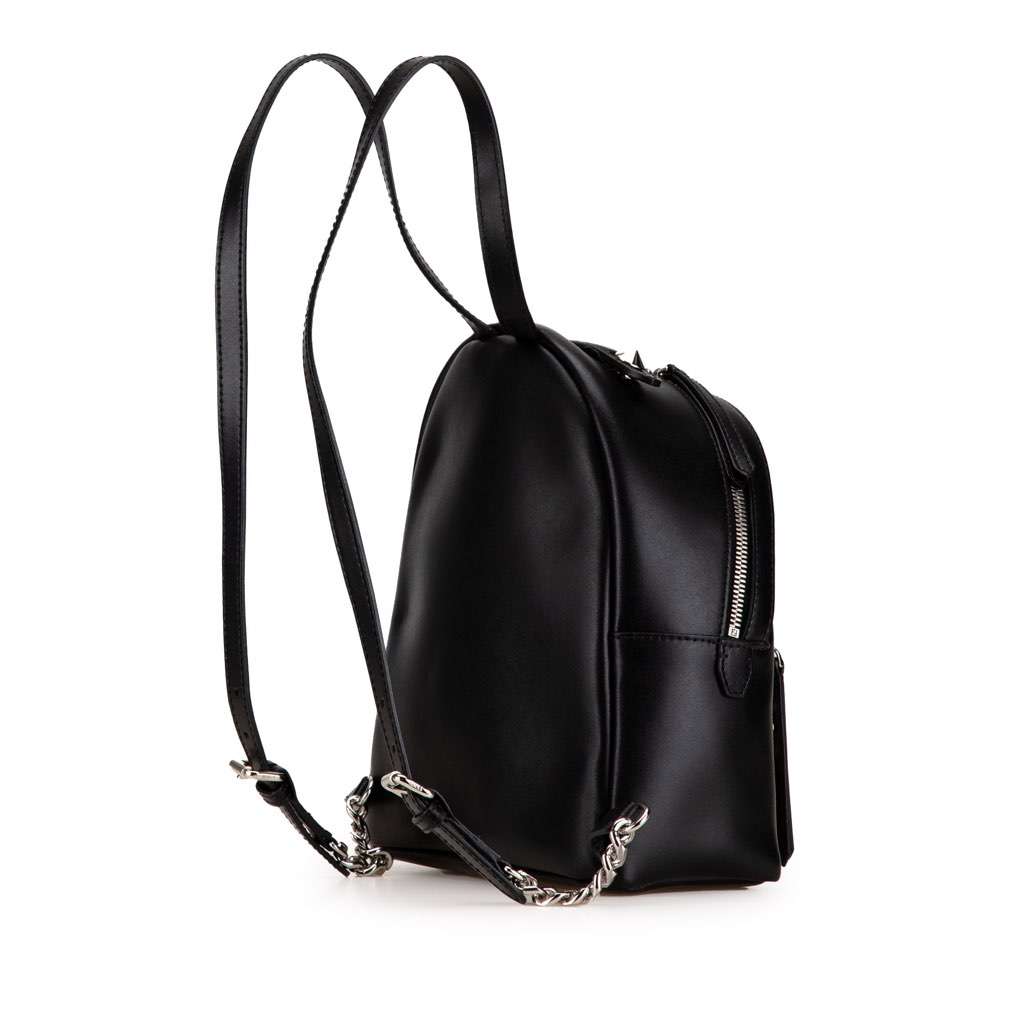 Fendi Mini By The Way Leather Ribbon Pearl Backpack Black Leather Very good - Back View