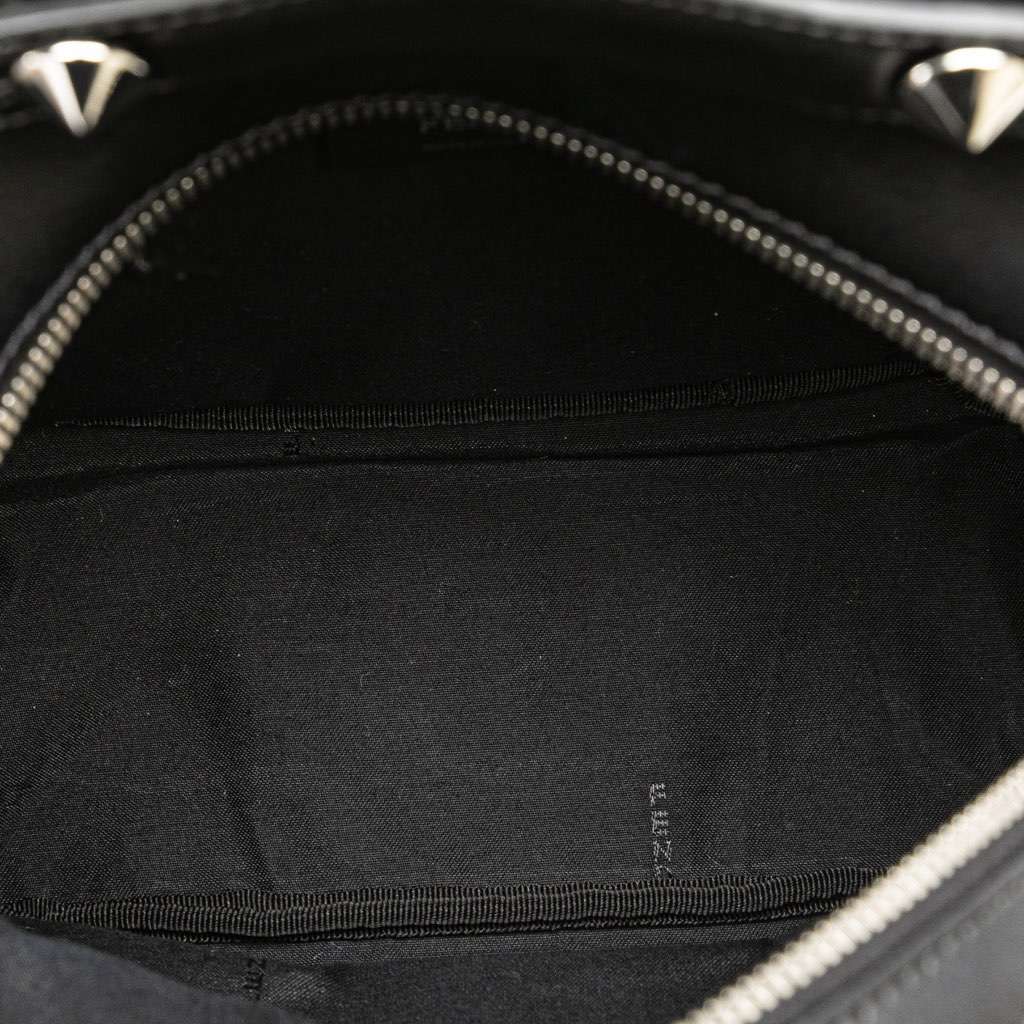 Fendi Mini By The Way Leather Ribbon Pearl Backpack Black Leather Very good - Model View