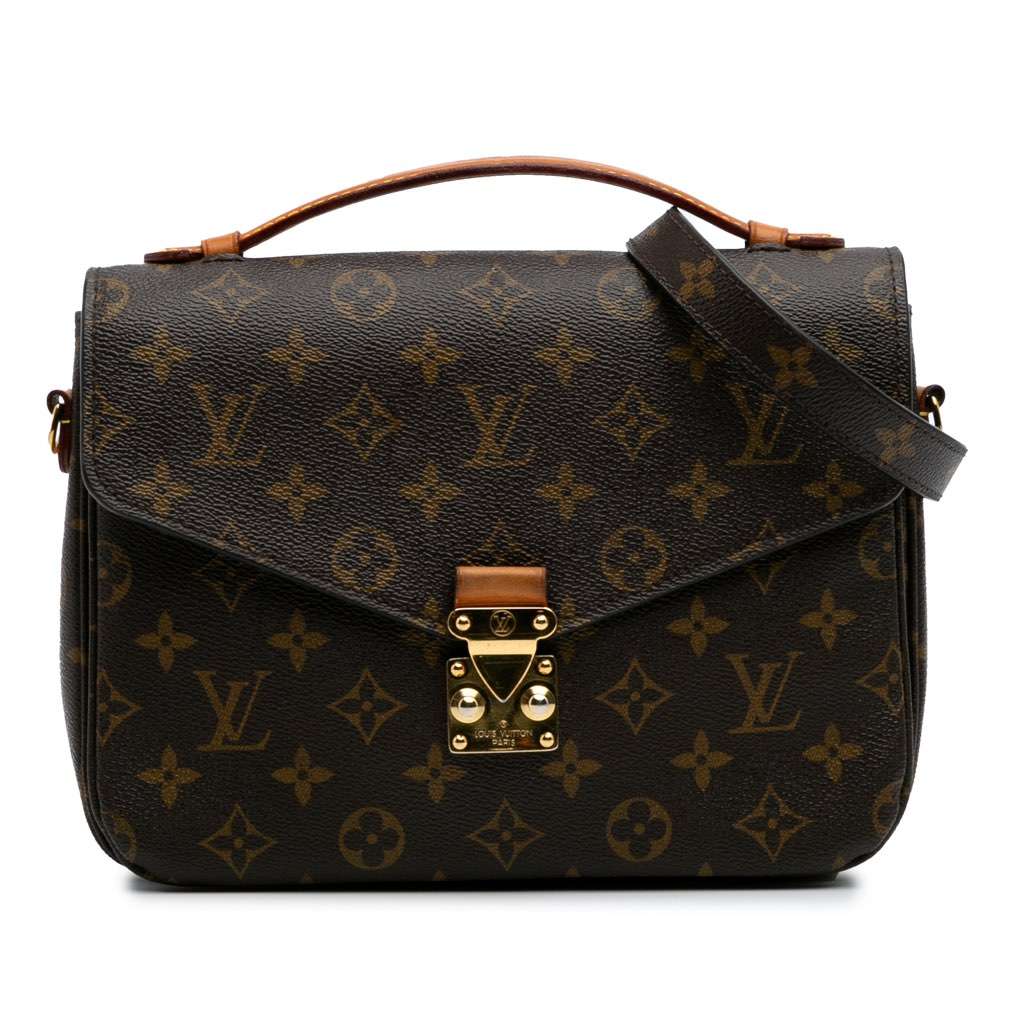 Louis Vuitton Monogram Pochette Metis Brown Canvas Good - Front View