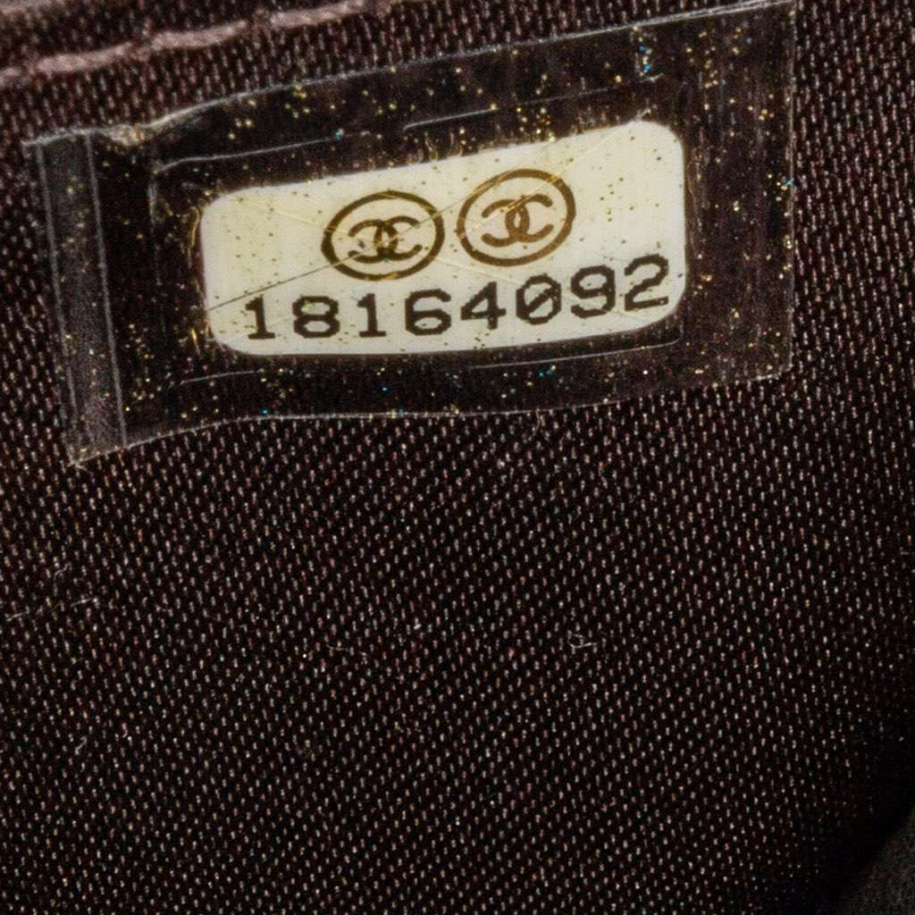 Chanel Metiers d’Art Quilted Iridescent Lambskin Tartan Button Wallet On Chain Brown Leather Good condition - Box View